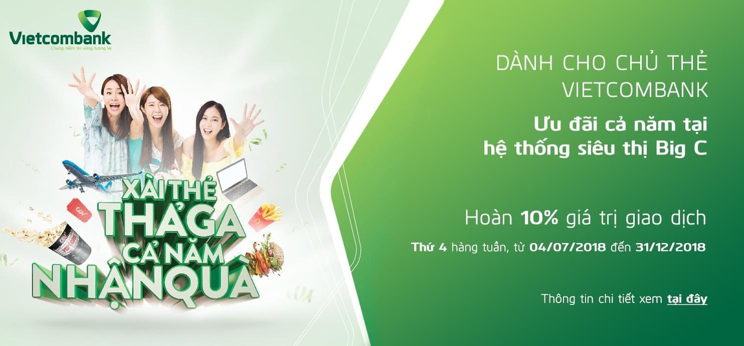 Enjoy up to 1.000.000 dong cashback every Wednesday with Vietcombank
