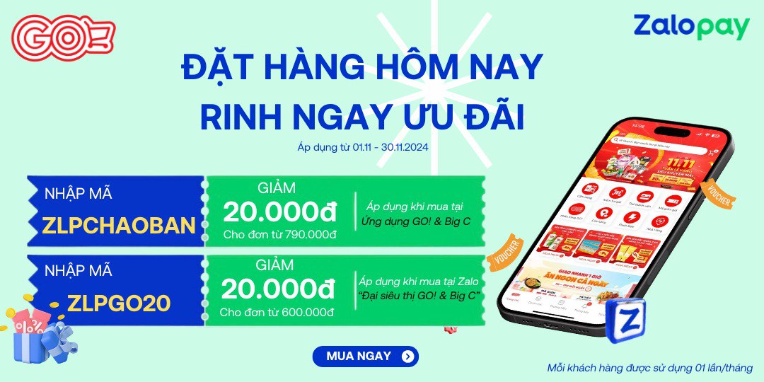 ZALOPAY QUAY TRỞ LẠI: TUNG DEAL GIẢM MẠNH - CHỐT ĐƠN ĐÃ TAY ​