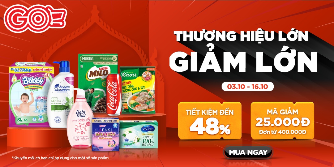  THƯƠNG HIỆU LỚN GIẢM LỚN – ƯU ĐÃI ĐỘC QUYỀN CHỈ CÓ TẠI GO! 